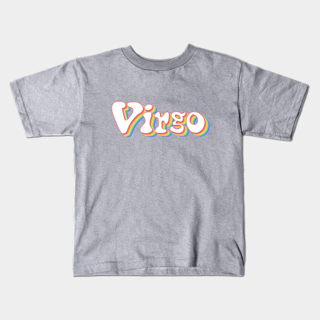 Retro Rainbow Virgo Kids T-Shirt by Scarlett Blue